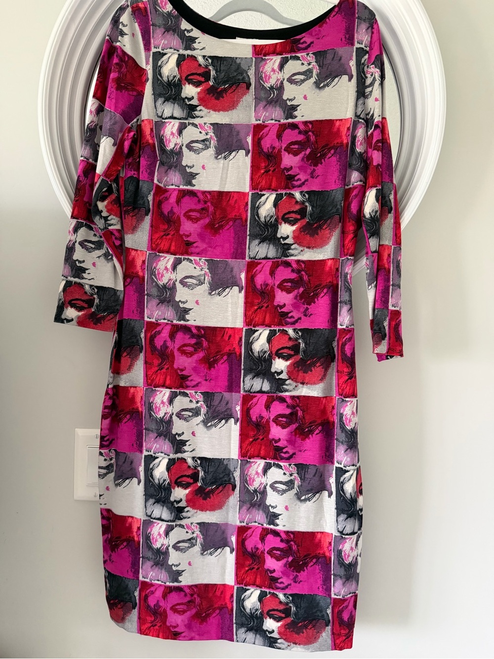 Vintage Caché Marilyn Monroe Pop Art Shift Dress Pink Y2K Size Medium